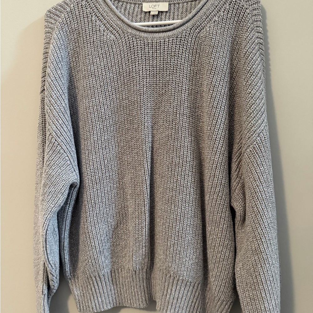 LOFT Soft Heather Gray Crewneck Sweater